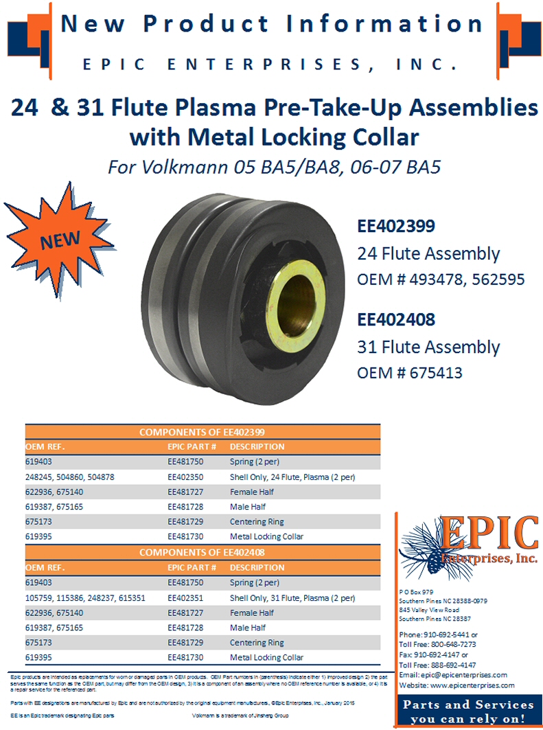 EE402399 & EE402408, 24 & 31 Plasma PTU Assembly Metal Collar 05 BA5/BA8, 06-07 BA5